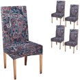 thumbnail image 1 of Chair Covers Set of 4, Complex Pattern Boho Flower Patchwork Background Printed Chair Cover Kitchen Chair Cover for Kitchen Home or Party, 1 of 4
