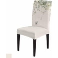 thumbnail image 1 of Chair Covers Set of 4, Summer Eucalyptus Leaf Sage Green, Removable Stretchable Parsons Chair Slipcovers Protector for Dining Room, Butterfly Spring, 1 of 6