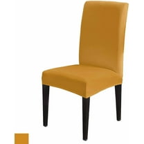 Chair Covers Solid Color Dining Chair Slipcovers Dark Yellow Stretch Removable Chair Seat Protector Party Decoration Set of 4