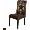 thumbnail image 1 of Chair Covers Texas Stars Wood Grain Dining Chair Slipcovers Rustic Wooden Stretch Removable Chair Seat Protector Party Decoration Set of 8, 1 of 6
