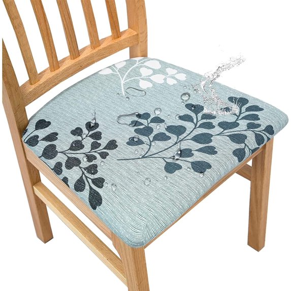 Chair Covers Waterproof Seat Covers for Dining Room Chairs 4PCS Kitchen Dining Chair Seat Covers Upholstered Chair Seat Cushion Covers Removable Washable Furniture Protector Slipcovers