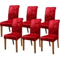 thumbnail image 1 of Chair Covers for Dining Chairs Set of 6,Velvet Burgandy Stretch Dining Room Chair Cover Kitchen Parsons Chair Slipcovers (Pack of 6, Velvet Burgandy), 1 of 1