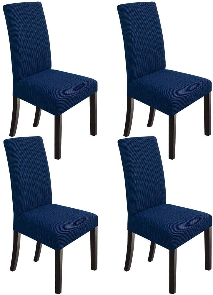 Navy Blue Stretch Dining Chair Covers Set of 4
