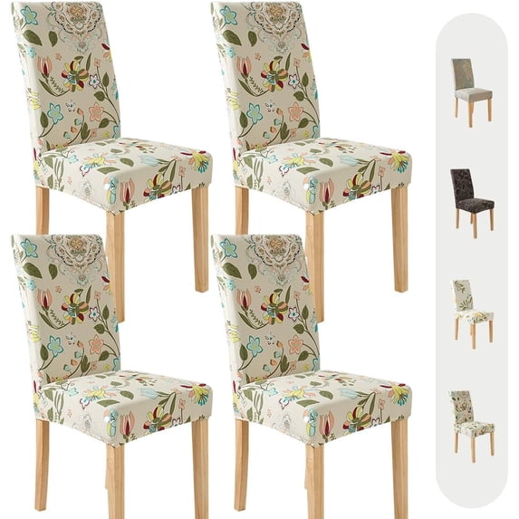Chair Covers for Dining Room 4 Pack, Stretch Dining Chair Cover, Washable Spandex Kitchen Parsons Chair Slipcovers,Chair Covers for Home or Party