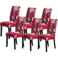thumbnail image 1 of Chair Covers for Dining Room 6 Pack Dining Kitchen Chair Cover Set of 6,Stretchable Parson Chair Covers Slipcover(6 Pack,Printed Flower Pattern), 1 of 6