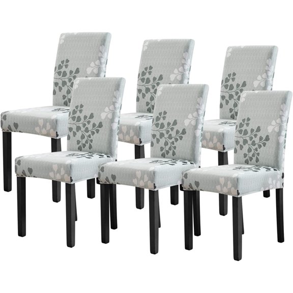 Chair Covers for Dining Room 6 Pack Dining Kitchen Chair Cover Set of 6,Stretchable Parson Chair Covers Slipcover(6 Pack,Printed Leaf Pattern)