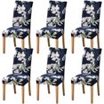thumbnail image 1 of Chair Covers for Dining Room Printed Dining Chair Covers (Idyllic Flower Blue, 6 PCS), 1 of 6