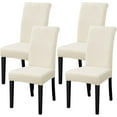 thumbnail image 1 of Chair Covers for Dining Room Set of 4 Pack Stretch Ivory Chair Slipcovers for Parson Chairs 4 Pieces Washable Removable, 1 of 6
