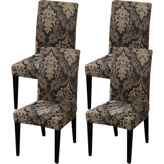 Chair Covers for Dining Room Set of 4,Stretch Spandex Parsons Chair Slipcover 4 Pack,Washable Anti-dust Chair Seat Cover for Kitchen,Wedding,Party