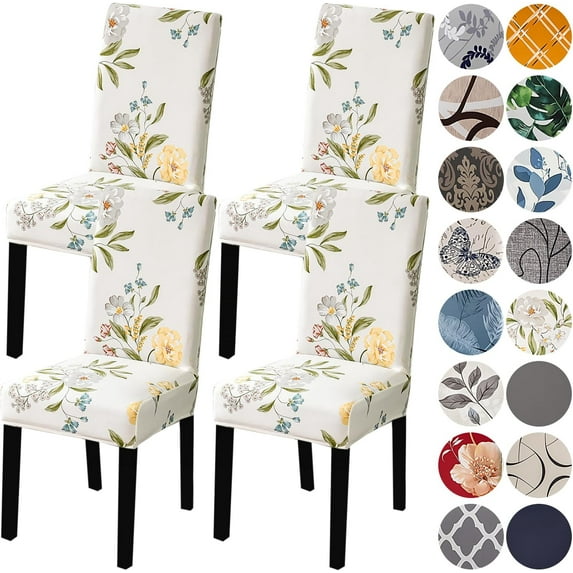Chair Covers for Dining Room Set of 4,Stretch Spandex Parsons Chair Slipcover 4 Pack,Washable Anti-dust Chair Seat Covers for Kitchen,Wedding,Party