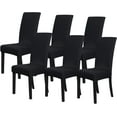 thumbnail image 1 of Chair Covers for Dining Room Set of 6 Pack Stretch Black Chair Slipcovers for Parson Chairs 6 Pieces Washable Removable, 1 of 6