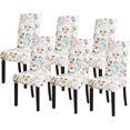 thumbnail image 1 of Chair Covers for Dining Room Set of 6 Pack Stretch Chair Slipcovers for Parson Chairs 6 Pieces Washable Removable，Flower 14 \u2026, 1 of 6