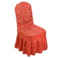 thumbnail image 1 of Chair Covers with Skirt, Stretch Chair Slipcovers Dining Room Chair Covers Washable Chair Protector for Home Wedding Party-red, 1 of 5