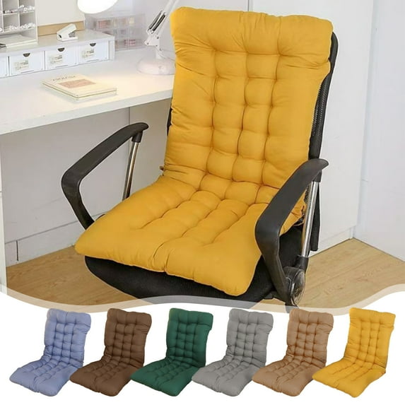 Chair Cushion with Backrest | Integrated Lumbar Support | Thickened Foam Seat Pad | Soft Corduroy Fabric | 70x35cm | Gray, Coffee, Green, Blue, Yellow, Khaki | All Seasons Comfort | Durable Office