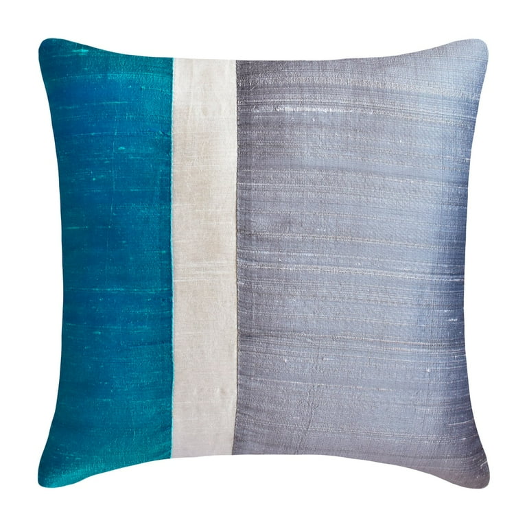 Chair Cushion Cover Decorative Blue Grey 12 x12 30x30 cm Throw Pillow Covers Silk Color Block Patchwork Throw Pillows For Sofa Patchwork Pattern Modern Style Splendour Blue Walmart