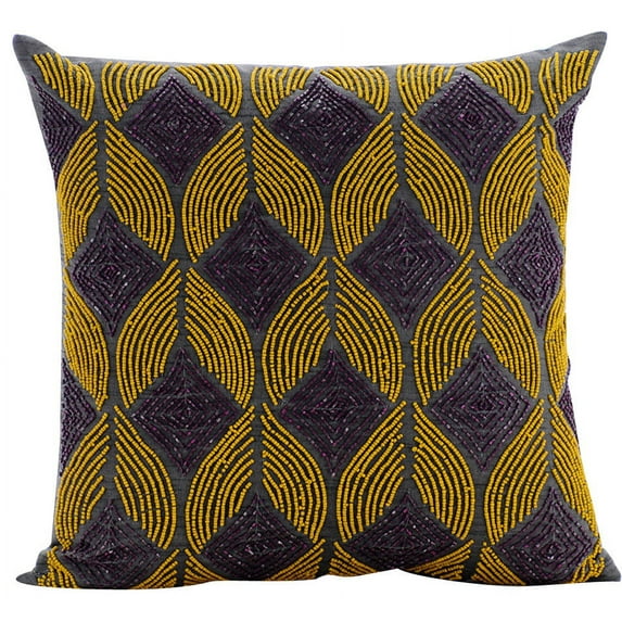 Chair Cushion Cover, Pillowcase With Zipper, Decorative Pillow Covers 22x22 inch (55x55 cm) Grey, Silk Throw Pillow Covers, Handmade Pillow Covers, Modern, Abstract - Moroccan Nights