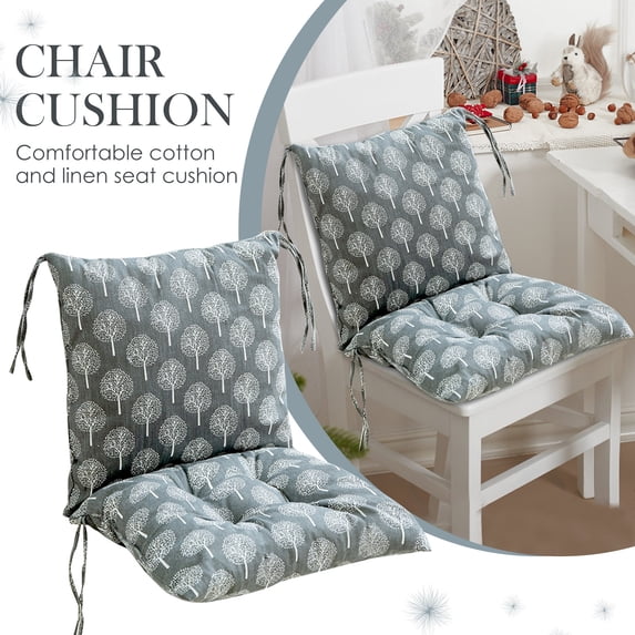 Chair Cushion For Dining Chair, Kitchen Chair & Outdoor Chair, 1-Pack Removable Backrest With Ties, All-In-One Non-Slip Seat Pad For Comfortable Seating