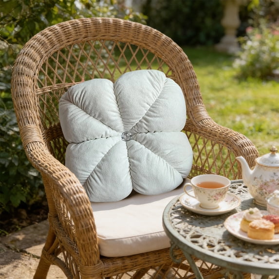 Chair Cushion, Floor Pillow, Velvet Ottoman Mat With Strap For Office And Outdoor Use, 35cm Thick Filled Seat Pad