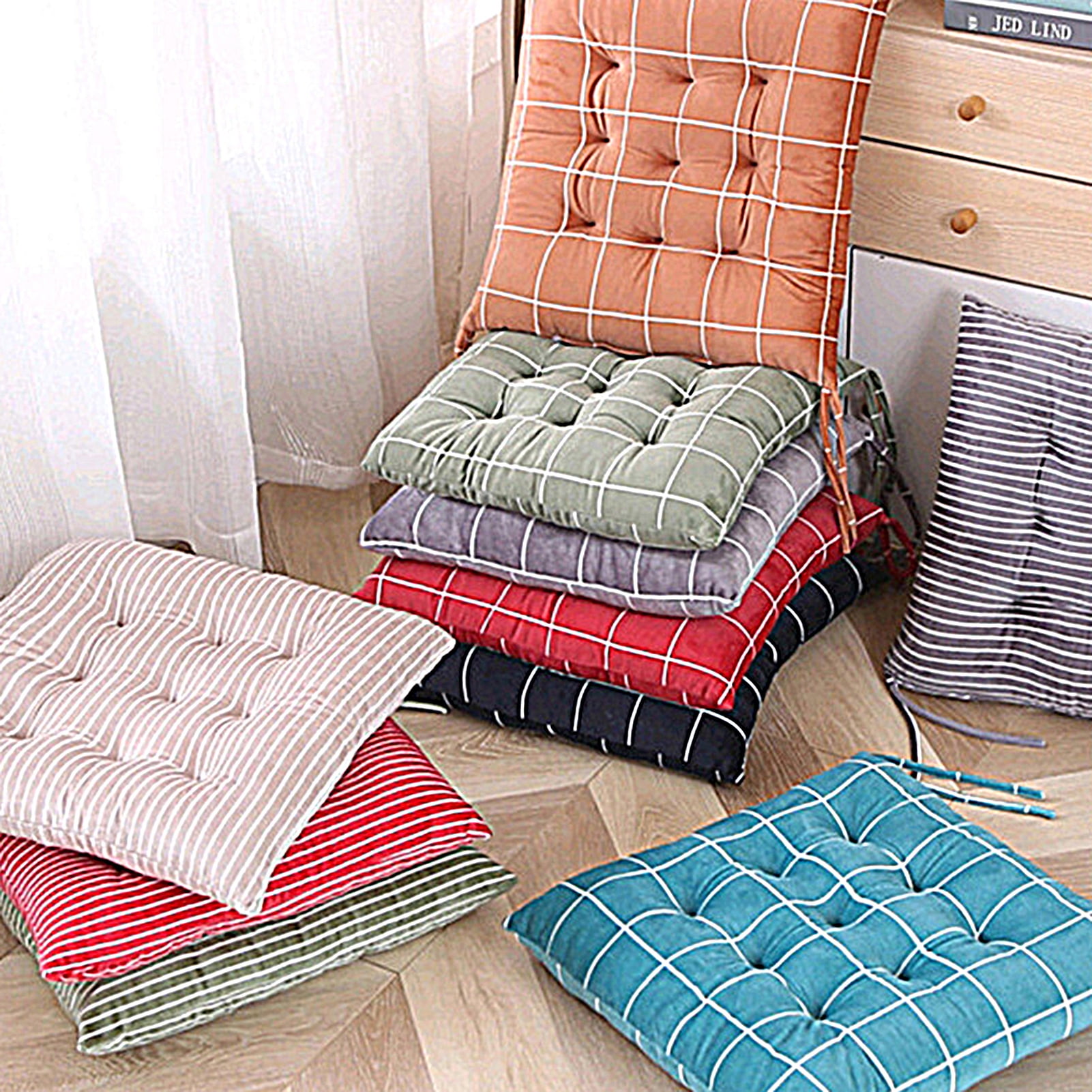 Pioneer woman gingham chair pad sale