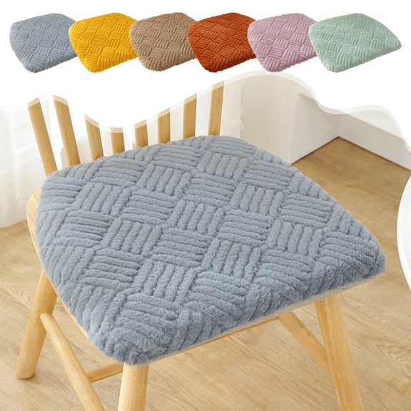 Chair Cushion, Plush Horseshoe-shaped, Non-slip & Machine Washable, Thick Winter Seat Pad, for Dining Room, Farmhouse Style