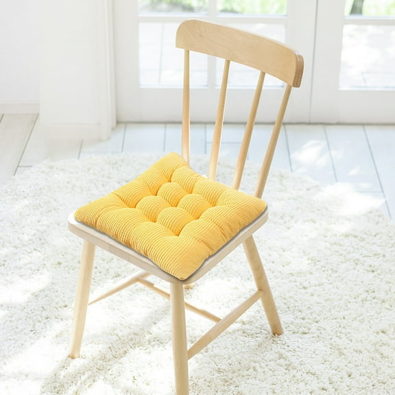 Chair Cushion - Seat Cushion with Contoured Shape and Piping for Home Office Dining and Patio Chair Decor (Yellow), Ccwuwei