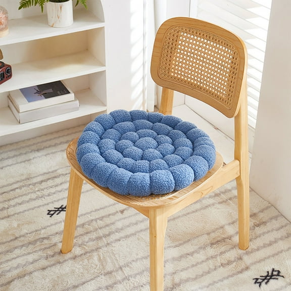 Chair Cushion,Thickened Soft Lamb Fleece Cushion for Office Seat Cushion Window Seat,Home Decor(Blue)