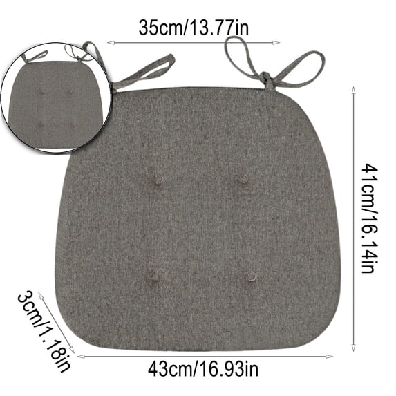 Chair Cushion for Dining Chairs Kitchen Seat Pad with Ties Indoor 13x16 inch Foam Chair Pad