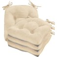thumbnail image 1 of Chair Cushions for Dining Chairs, 17" x 17" Non-Slip Kitchen Chair Pads with Adjustable Ties, Memory Foam Indoor Chair Cushions for Dining Room, Ivory (Pack of 4), 1 of 7