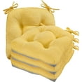 thumbnail image 1 of Chair Cushions for Dining Chairs, 17" x 17" Non-Slip Kitchen Chair Pads with Adjustable Ties, Memory Foam Indoor Chair Cushions for Dining Room, Yellow (Pack of 4), 1 of 14
