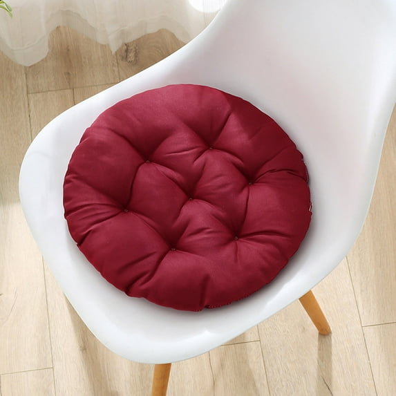 Chair Cushions for Dining Chairs 2 Pack, 17.71" X 17.71" Kitchen Chair Cushions with Ties and Non-Slip Backing, Tufted Shredded Memory Foam Kitchen Chair Pads,Red(2 Pack)