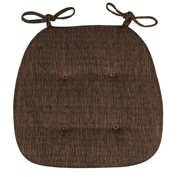 Chair Cushions for Dining Chairs, D-Shaped Seat Cushions with Removable Washable Cover and Ties, Chair Pads for Kitchen, Indoor Dining Room, Patio Chairs, 17" X 16"(Coffee) Happy Day!