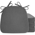 thumbnail image 1 of Chair Cushions for Dining Chairs, D-Shaped Seat Cushions with Removable Washable Cover and Ties, Chair Pads for Kitchen, Indoor Dining Room, Patio Chairs, 17'' x 16'', Set of 4, Dark Grey, 1 of 14