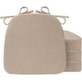 thumbnail image 1 of Chair Cushions for Dining Chairs, D-Shaped Seat Cushions with Removable Washable Cover and Ties, Chair Pads for Kitchen, Indoor Dining Room, Patio Chairs, 17'' x 16'', Set of 4, Khaki, 1 of 15
