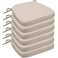 thumbnail image 1 of Chair Cushions for Dining Chairs, D-Shaped Seat Cushions with Removable Washable Cover and Ties, Chair Pads for Kitchen, Indoor Dining Room, Patio Chairs, 17'' x 16'', Set of 6, Beige, 1 of 14