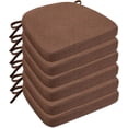thumbnail image 1 of Chair Cushions for Dining Chairs, D-Shaped Seat Cushions with Removable Washable Cover and Ties, Chair Pads for Kitchen, Indoor Dining Room, Patio Chairs, 17'' x 16'', Set of 6, Brown, 1 of 14