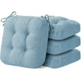 thumbnail image 1 of Chair Cushions for Dining Chairs, Dining Chair Cushions, Tufted Indoor Chair Pads with Ties & Non Slip Backing, Seat Cushions for Kitchen Chairs 16.5” x 16.5” x 3.5”, Set of 4, Light Blue, 1 of 14