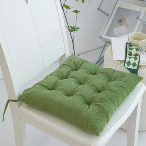 Chair Cushions for Dining Chairs,Seat Cushion Office Car Seat Cushion Seasons Solid Color Thick Crystal Velvet Cushion With Strap Office Chair Cushion Summer Sofa Butt Cushion