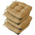 thumbnail image 1 of Chair Cushions for Dining Chairs, Seat Cushions for Kitchen Chairs, Indoor Seat Cushions with Ties, Tufted Foam Chair Pads, Non Slip Chair Cushions Set of 4, 15.5" x 15.5" x 4", Khaki, 1 of 12
