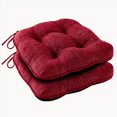 thumbnail image 1 of Chair Cushions for Dining Chairs Set of 2, Kitchen Chair Cushions, Chair Pads with Ties and Non Slip Backing, Tufted Memory Foam Seat Cushion 2 Pack, 15.5" x 15.5" x 4", Red, 1 of 14