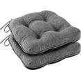 thumbnail image 1 of Chair Cushions for Dining Chairs Set of 2, Kitchen Chair Cushions, Chair Pads with Ties and Non Slip Backing, Tufted Memory Foam Seat Cushion 2 Pack, 15.5" x 15.5" x 4", Dark Gray, 1 of 7