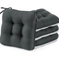 thumbnail image 1 of Chair Cushions for Dining Chairs Set of 4,3.5" Thick Kitchen Table Chair Pads with Ties,Non Slip Backing and Covers, Seat Cushion for Dining Room,Bar,Patio Chairs,16"X16"X3.5",Dark Grey, 1 of 18