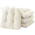 thumbnail image 1 of Chair Cushions for Dining Chairs Set of 4, Kitchen Chair Cushions, Chair Pads with Ties and Non Slip Backing, Tufted Memory Foam Seat Cushion 4 Pack, 18" x 18" x 4", Cream, 1 of 14