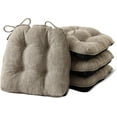 thumbnail image 1 of Chair Cushions for Dining Chairs Set of 4, Kitchen Chair Cushions, Chair Pads with Ties and Non Slip Backing, Tufted Memory Foam Seat Cushion 4 Pack, 18" x 18" x 4", Khaki, 1 of 14