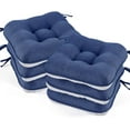 thumbnail image 1 of Chair Cushions for Dining Chairs Set of 6,3.5" Thick Kitchen Table Chair Pads with Ties,Non Slip Backing and Covers, Seat Cushion for Dining Room,Bar,Patio Chairs,16"X16"X3.5",Navy Blue, 1 of 14