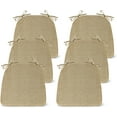 thumbnail image 1 of Chair Cushions for Dining Chairs Set of 6, Non Slip Kitchen Chair Pads, 17" x 16" x 2", Indoor Dining Chair Cushions with Ties, D-Shaped Seat Cushions for Kitchen Chairs, Khaki, 1 of 14