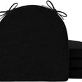 thumbnail image 1 of Chair Cushions for Dining Chairs with Ties and Removable Cover, Dining Kitchen Chair Pads with Non-Slip Bottom, High Density Foam Indoor Seat Cushions, 16'' x 16'' x 2'', Set of 4, Black, 1 of 5