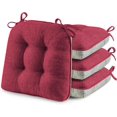 thumbnail image 1 of Chair Cushions for Dining Chairs, Tufted Memory Foam Chair Pads with Non-Slip Backing, Kitchen Seat Cushions with Ties, Washable Pads Set of 4, 15.5" x 15.5" x 4", Wine, 1 of 13