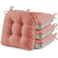 thumbnail image 1 of Chair Cushions for Dining Chairs, Tufted Memory Foam Chair Pads with Non-Slip Backing, Kitchen Seat Cushions with Ties, Washable Seat Pads Set of 4, 15.5" x 15.5" x 4", Pinky, 1 of 13
