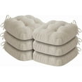 thumbnail image 1 of Chair Cushions, Foam Dining Chair Cushions, Tufted Indoor Chair Pads, Set of 6, Beige, 16.5” x 16.5” x 3.5”, 1 of 9