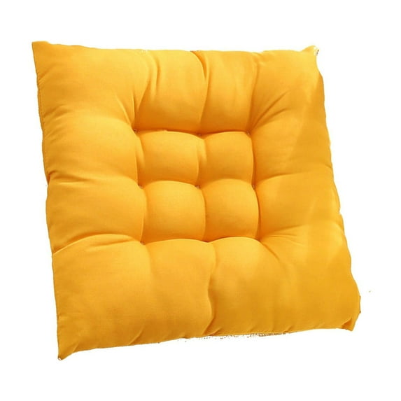 Chair Cushions For Kitchen Chairs With Ties 16 X 18 ", Yellow Dining Chair Cushions Tufted Memory Foam Kitchen Seat Cushions Indoor Non-Slip Chair Pads